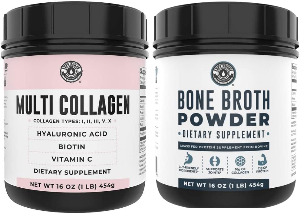 Desempeño de la Costa Izquierda Puro Brote de Hueso y Multi Collagen Powder para Conjunto, Pelo, Piel y Nails Soporte