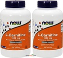 Ahora. Alimentos L- Carnitina Tartrate 1000mg, 100 Tablets (Pack of 2)