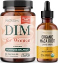SMNutrition Organic Maca Root Tincture and Women's DIM Supplement ¦ Hormone Balance Bundle with Liquid Maca Root Drops (120 Servings) and 250mg DIM Supplement for Women Complex (60 Servings)
