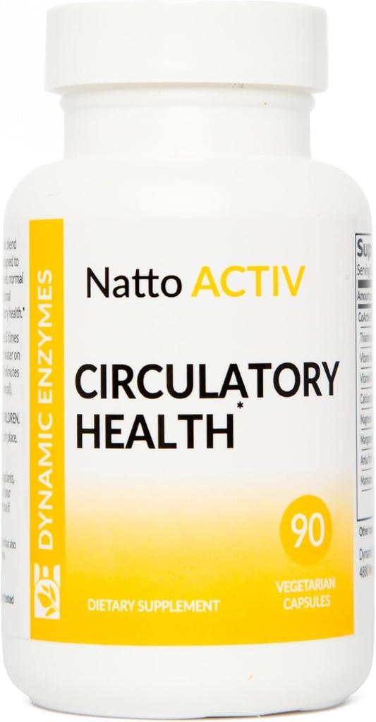Natto ACTIV – Salud cardiovascular y circulatoria – Nattokinase Plus Serrapeptase " Bromelain - Enzimas sistémicos Silenciosos 90 Conde