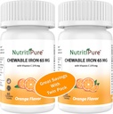 Hierro picante 65 mg con vitamina C 270 mg - Tabla en sabor naranja 60 Conteo (2)