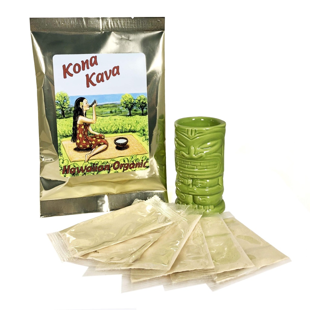 Kona Kava Instant 30% Kavalactone Kava Drink Singles - Cocoa - 6 Pack
