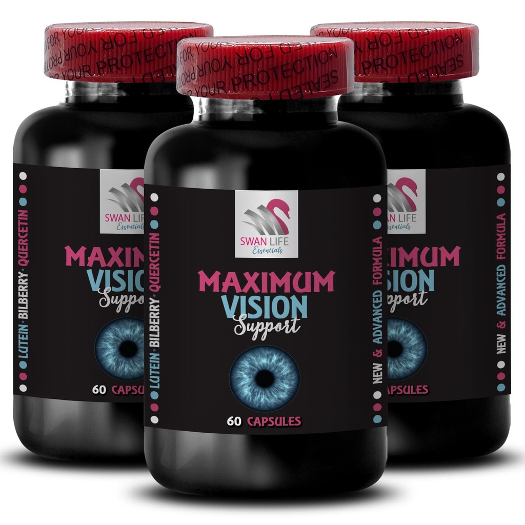 Sharp focus - EYE VISION SUPPLEMENT - Vision power, Detail booster, Bright perspective, Vision balance, Eye sharpener, Focus clear, Clearer details, Clearer view, Lens support 3 Bottle 180 Capsules