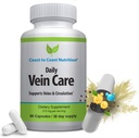 Veinte diario Cápsulas de suplemento de cuidado — Fórmula de circulación con una mezcla natural de calcio, vitamina D3, vitamina K2 Plus BioPerina para Max Absorción Fórmula de la vena — 60 cápsulas