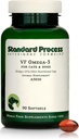 Standard Process Inc. VF Omega-3 para mascotas - Suplemento dietético con ácidos grasos Omega-3 - Apoyo al crecimiento de los huesos, salud inmune, salud cardíaca - suplemento de aceite de pescado para mascotas - 90 Softgels