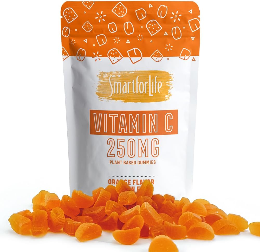 Smart for Life Vitamin C Gummies - Plant-Based Vegan Vitamina C Gummies Natural Orange Flavor - Immune Support Gummies for Adults and Kids - Non-GMO - Suplemento dietético - 60 cuenta