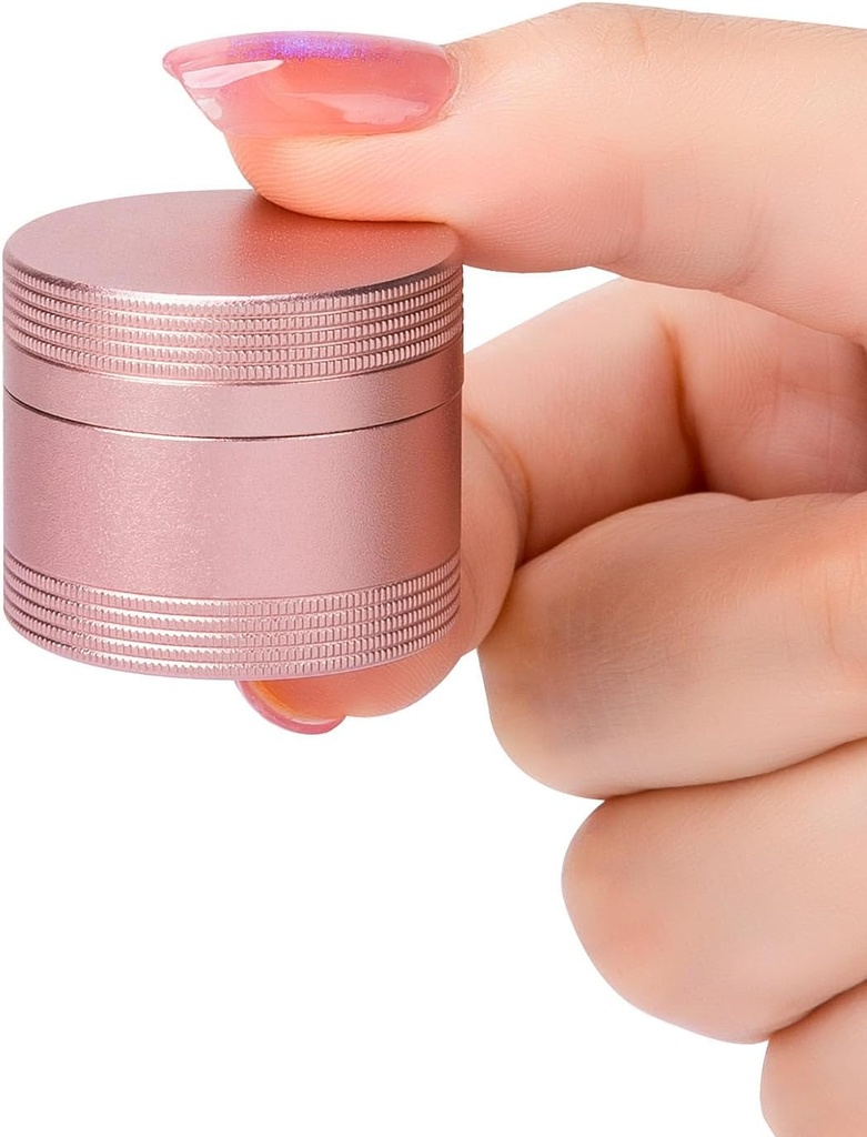 Caja de pill pequeña Caja de píldoras diarias - Contenedor de pill de metal portátil para el bolso de bolsillo, único mango impermeable para vitaminas, aceite de hígado de bacalao, medicina, organizador de píldoras Pink