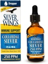 Natural Path Alas de Plata Colloidal Plata Líquida - Soporte mejorado - 250ppm (1250mcg) - 2oz Dropper