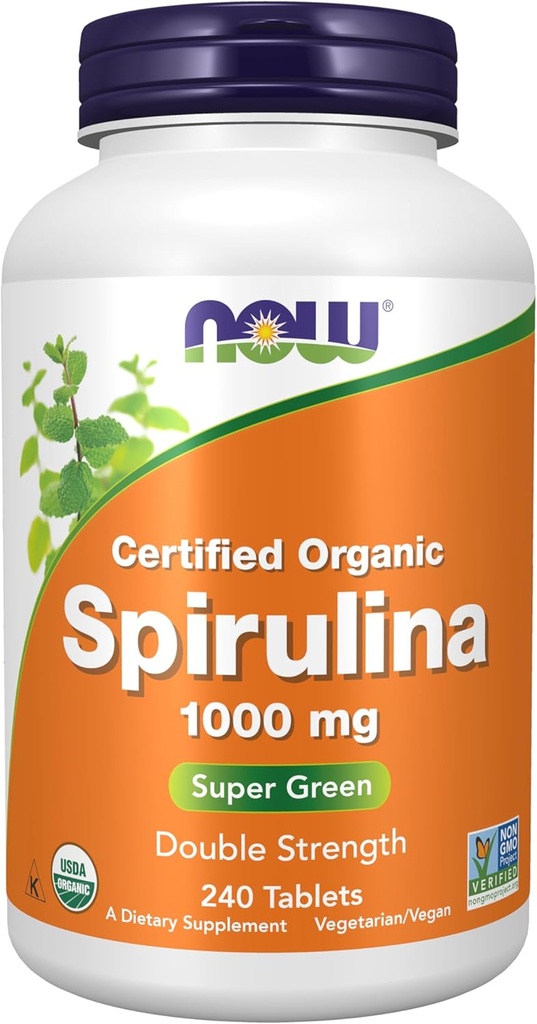 AHORA Alimentos Spirulina doble fuerza, 1000 mg orgánico - 240 tabletas