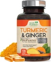Curcumin Turmeric Suplemento 2600mg - con Ginger ecológico " Turmeric, 95% Curcuminoides, BioPerine Black Pepper para la mejor absorción, Apoyo Conjunto Vegano de la Naturaleza, No GMO, Botellado en EE.UU. - 120 cápsulas
