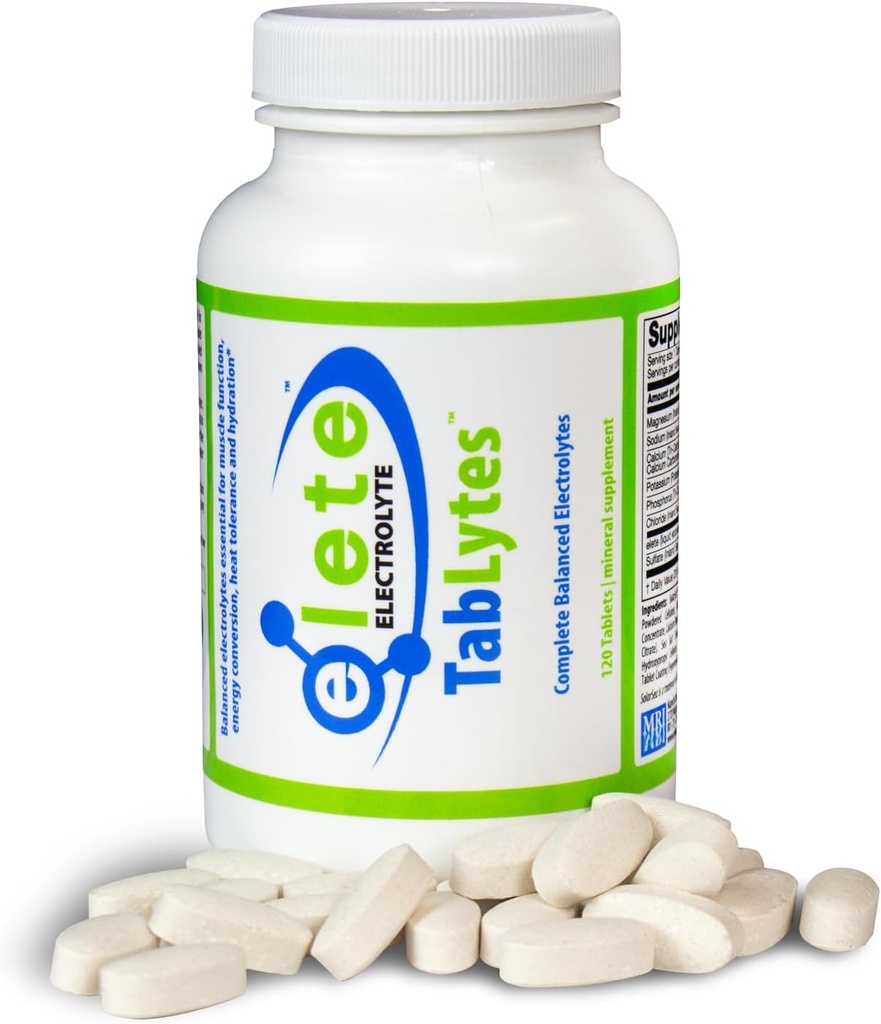 elete Electrolyte Tablets for Quick Recovery & Hydration – 9 Essential Electrolytes & Zero Sugar - Suplementos electrolitos para apoyar energía, resistencia e hidratación - 120 Servimientos de alto valor