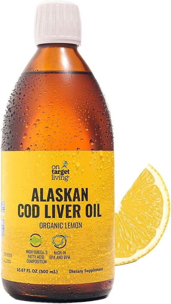 On Target Living Alaskan Cod Liver Oil Liquid ← Orgánica Lemon Flavor 16.67 oz tención Línea traída en los EE.UU. Proyecto certificado