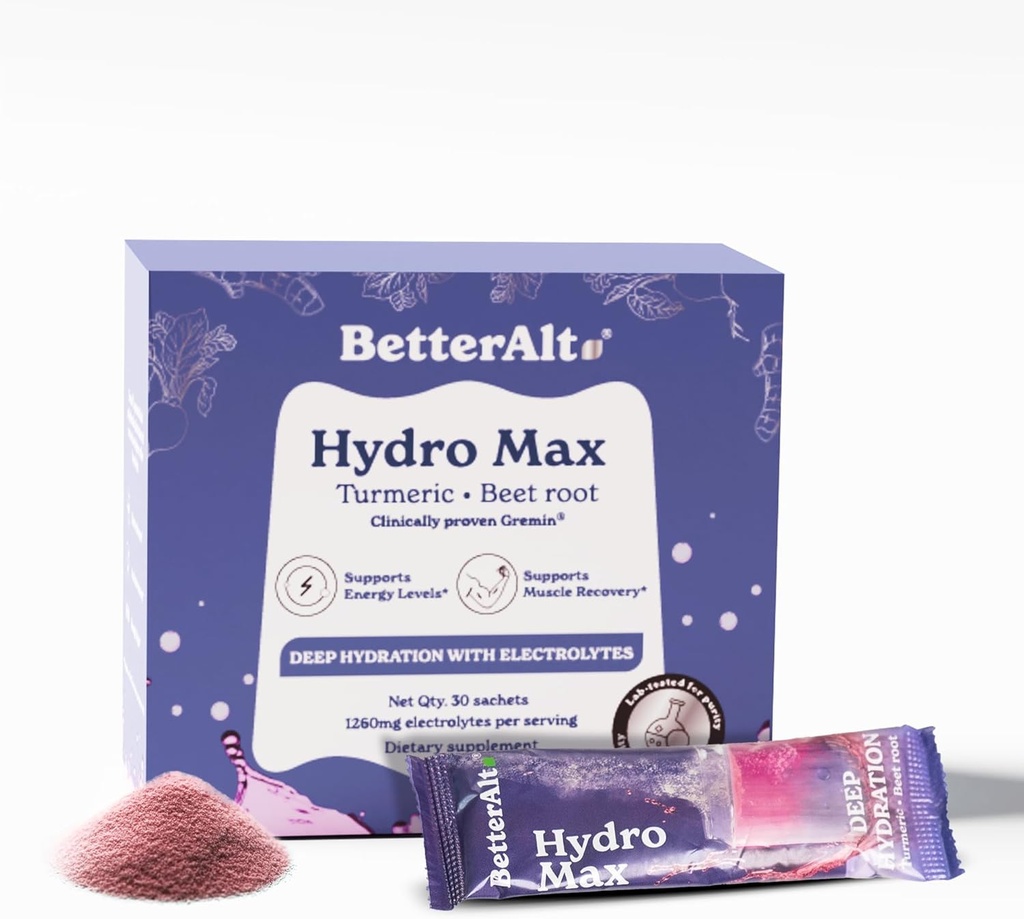 Hidratación rápida Hydromax Empaquetaduras de pólvora electrolítica, dulce amargo, bebida de hidratación con absorción rápida, 30 paquetes de pólvora de sola talla