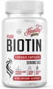 Biotina 60 Capsulas 10000mcg Halal [la potencia más alta] para el cabello saludable, piel & uñas vitaminas para mujeres, hombres & niños - Vegan, no GMO, Suplemento de crecimiento del cabello