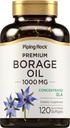 Piping Rock Borage Petróleo Suplemento Silencio 1000 mg Softgel Capsules Silencio 120 Conde Silencio Cold Presionado Silencio Hexane Free ← Non-GMO, Gluten Free Supplement