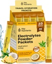KEY NUTRIENTS Empaquetaduras de polvo de electrolitos - Pineapple tropical Coconut 40 Pack Hydration Packets - Powder de hidratación de viajes - Sin azúcar, sin calorías, sin gluten electrolitos de Keto libre Polvo - Hecho en EE.UU.