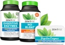 Zenwise Health Digestive Bliss Bundle Digestive Enzymes + No Bloat + Free Digestive Enzymes Travel Tin - pre y post Meal Digestive Routine con enzimas y probióticos para la salud digestiva