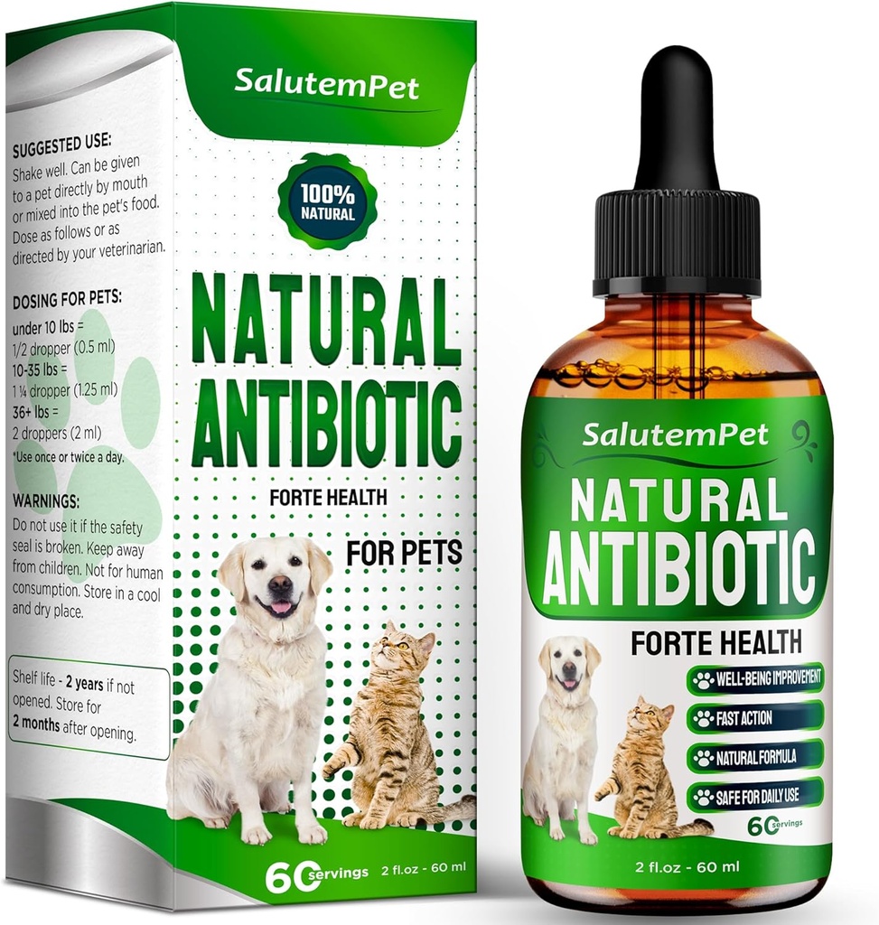 Antibióticos naturales para perros para ayudar con alergias y UTIs ← Medicina de la tos de Kennel para perros Ø Cat Antibióticos para la infección ← Suplemento herbal es excelente para todas las razas y edades  durable 2 oz