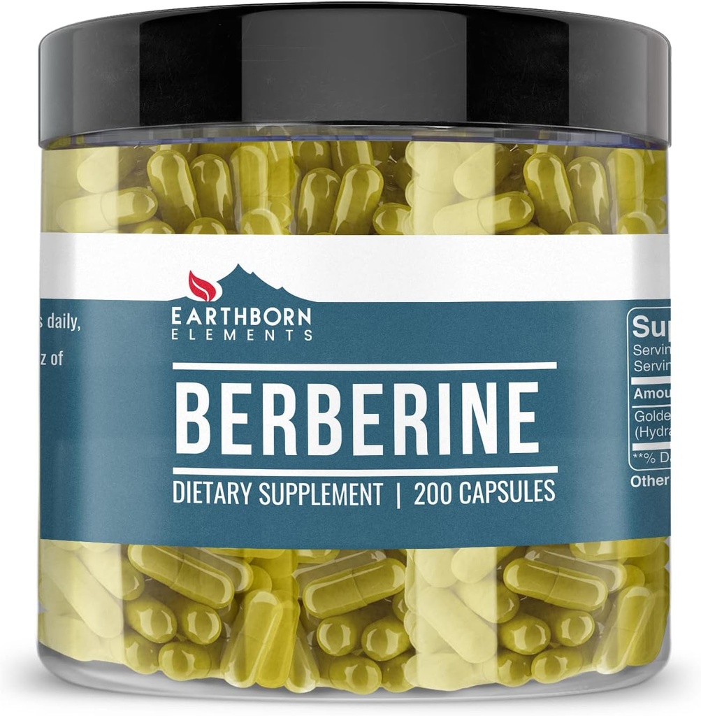 Elementos tercos Berberine 200 Capsules, Puro ' Undiluted, No Additives
