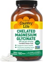 Country Life Glycinate Magnesium Glycinate 400mg – Suplemento Magnesio de alta absorción para la relajación muscular, energía, hueso & soporte inmunológico – Gluten-Free, Vegan, Halal, Non-GMO Verificado - 180 Tabletas