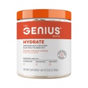 The Genius Brand Genius Hydrate - Electrolyte Supplement for Daily Hydration - Coconut Water - Sugar-Free - 8 Minerales esenciales " Nutrientes - Non-GMO - Anillos de durazno - 50 Servings