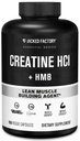 Fábrica de Jacked Creatine HCL + HMB Capsules - Con-CRET sinérgico, myHMB, &amp; Vitamina D Fórmula para el crecimiento mejorado, fuerza, " Desglose del músculo reducido - 150 cápsulas