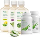AloeCure Organic Aloe Vera Digestion Set - 5 Pack - Grape, Natural, Lemon Flavor Juice, 2pcsx Aloe Vera Capsules 60caps