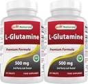 Mejores Naturales L-Glutamina 500mg, 250 Tabletas (250 Cuenta (Pack de 2))