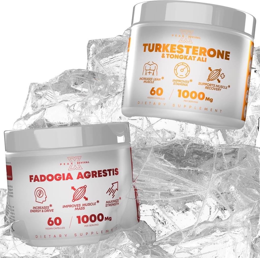 Turkesterone " Tongkat Ali Lean Muscle Growth & Recovery + Fadogia Agrestis Athletic Performance & Muscle Mass (60 Capsules)