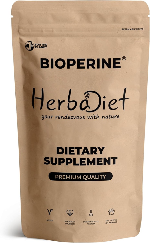 Bioperine Powder Silencio Black Pepper Extract Powder Piperine 95% por HPLC ¦ Bioavailability Enhancer, Boost Nutrients Uptake ← Gluten Free, Non-GMO Bulk Supplement (14 gram/ 0.5 oz)