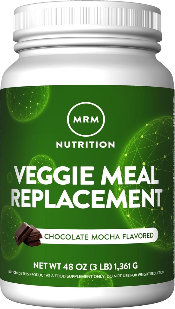 MRM Nutrición Veggie Meal Reemplazo Protein ← Chocolate Mocha Flavored Ø 22g proteína basada en plantas completas Silencio Meal on-the-go ← Hambre mediado Silencio fórmula macronutriente equilibrada tención 28 porciones