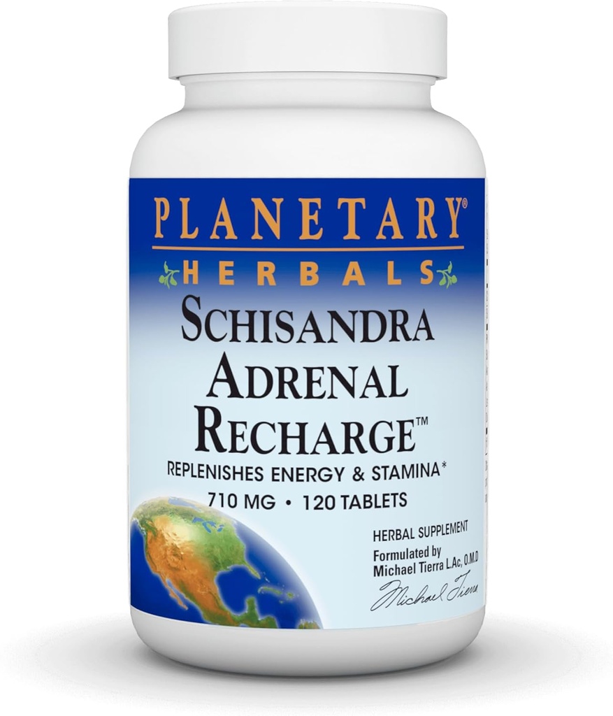 Herbals planetarios Complejo Adrenal Schisandra 710mg Con Yam Rhizome, Poria Sclerotium & More - 120 Tablets
