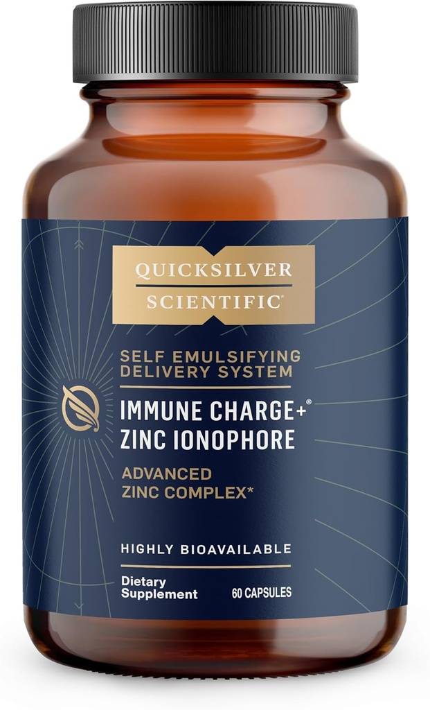 Quicksilver Scientific Immune Charge+ Zinc Ionophore - Suplemento Zinc Completo con Quercetin, Luteolin, Hesperetin Immune + GI Soporte (60 cápsulas)