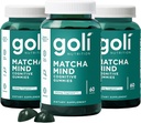 Goli Matcha Mind Gummies - 180 Conde - Green Tea Leaves Powder with Cognizin for Focus, Atención y Salud Cerebro, Vegan, Non-GMO, Gluten-Free & Gelatin Free.