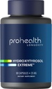 ProHealth Hydroxytyrosol Extreme - Hydroxytyrosol Suplemento, extracto de hoja de oliva (Extracto de hoja viva orgánico) (90 cápsulas vegetarianas) Gluten Free, Soy Free.