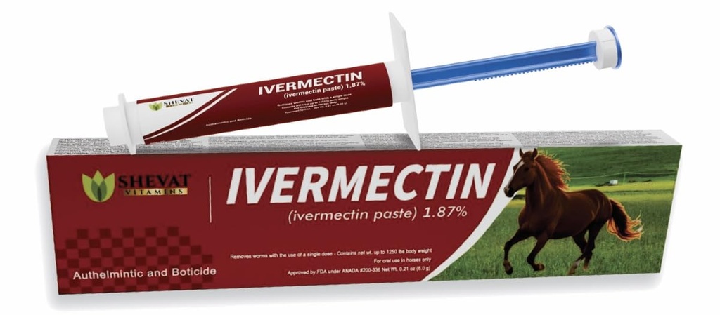 Ivermectin Horse Paste 1.87% – Apple Flavored – 6.08g Tube – for Horses Up to 1250 lb - 1 Pack