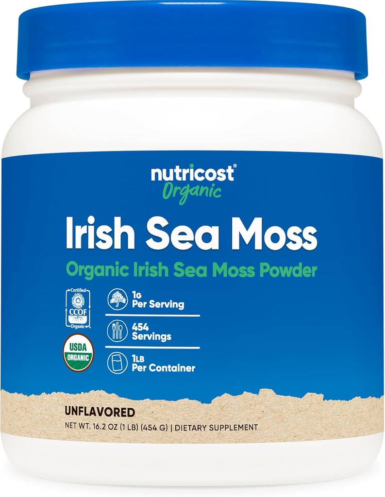 Nutricost Organic Irish Moss Powder (1 LB) - Gluten Free, Non-GMO, Vegetarian Amistad
