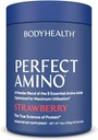 BodyHealth PerfectAmino Powder - BCAA and EAA Powder for Pre and Post Workout - Amino Acid Energy Drink for Hombres and Women to Support Lean Muscle and Recovery - Strawberry - 60 Servings