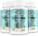 Liposomal Lactoferrina 1000 mg - Absorción Superior - para Absorción de Hierro & Función Inmunitaria Lactoferrina Suplementos para Adultos, 60 Softgels (3 Botellas)