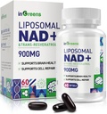 900 mg Suplemento Liposomal NAD+ con Resveratrol Trans 300 mg, reemplaza NMN, Absorción Superior, Verdadera NAD Plus Suplemento para Reparación de ADN y Boost NAD+, Defensa del envejecimiento, Energía, Longevidad, 60 Softgels