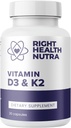 Salud Nutra Vitamina D3 + K2 Suplemento – 30 cápsulas – 125 mcg Vitamina D3 & 200 mcg K2 como MK-7 – Fórmula de alta absorción – Made in USA