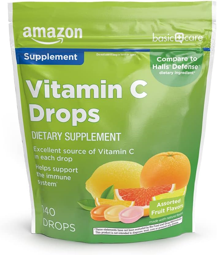 Amazon Basic Cuidado de las gotas de suplemento de vitamina C, Lemon, Orange & Grapefruit, 140 cuentan (Previamente SoundHealth)