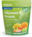 Amazon Basic Cuidado de las gotas de suplemento de vitamina C, Lemon, Orange & Grapefruit, 140 cuentan (Previamente SoundHealth)