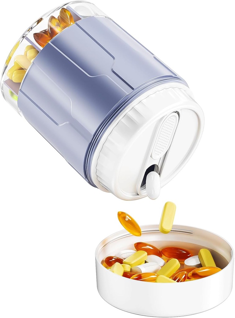 Odaro Extra Grande Organizador de Píldoras, Organizador de Cajas de Píldora de Viajes, Organizador de Medicina Diaria y Almacenamiento 7 Compartimiento para Mantener Medicina, Vitamina y Suplemento - Púrpura