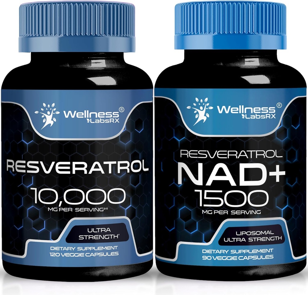 Resveratrol Capsules 10000 - NAD+ Suplemento cápsulas 1500mg