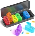 Pill Organizer, Pill Box 7 Day, AM & PM Medical Organizer 7 Days, Weekly Pill Organinzer 2 veces al día, caso de pila para viajes, vitaminas, aceites de pescado, suplementos