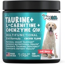 Suplemento de Taurina para Perros con L-Carnitina y Coenzima Q10 (CoQ10): Vet adorado para el Corazón Agrandado (DCM), insuficiencia cardíaca congestiva, deficiencia de Taurina: 3-en-1  Suplementos de Perro- 120ct