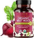 Planta USDA. O Premium Tabletas de bobinas orgánicas [1350 mg de remolacha de remolacha] con Pepper negro para absorción extra - Suplemento de óxido nítrico