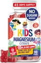 Magnesio Gummies para adultos de niños - 100 mg - Magnesio calmado Chews - Citrato de magnesio Suplemento Chewable para Mood & Muscle Support - 90 Gummies