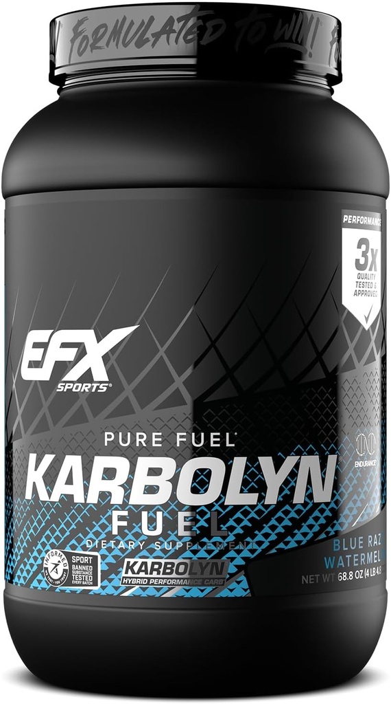 EFX Sports Karbolyn Fuel ← Aceleración rápida Carbohydrate Powder ← Carb Carb Carb Load, Energía Sustenida, Recuperación Rápida ← Estimulante Gratis ← 36 Servings (Blue Razz Watermelon)